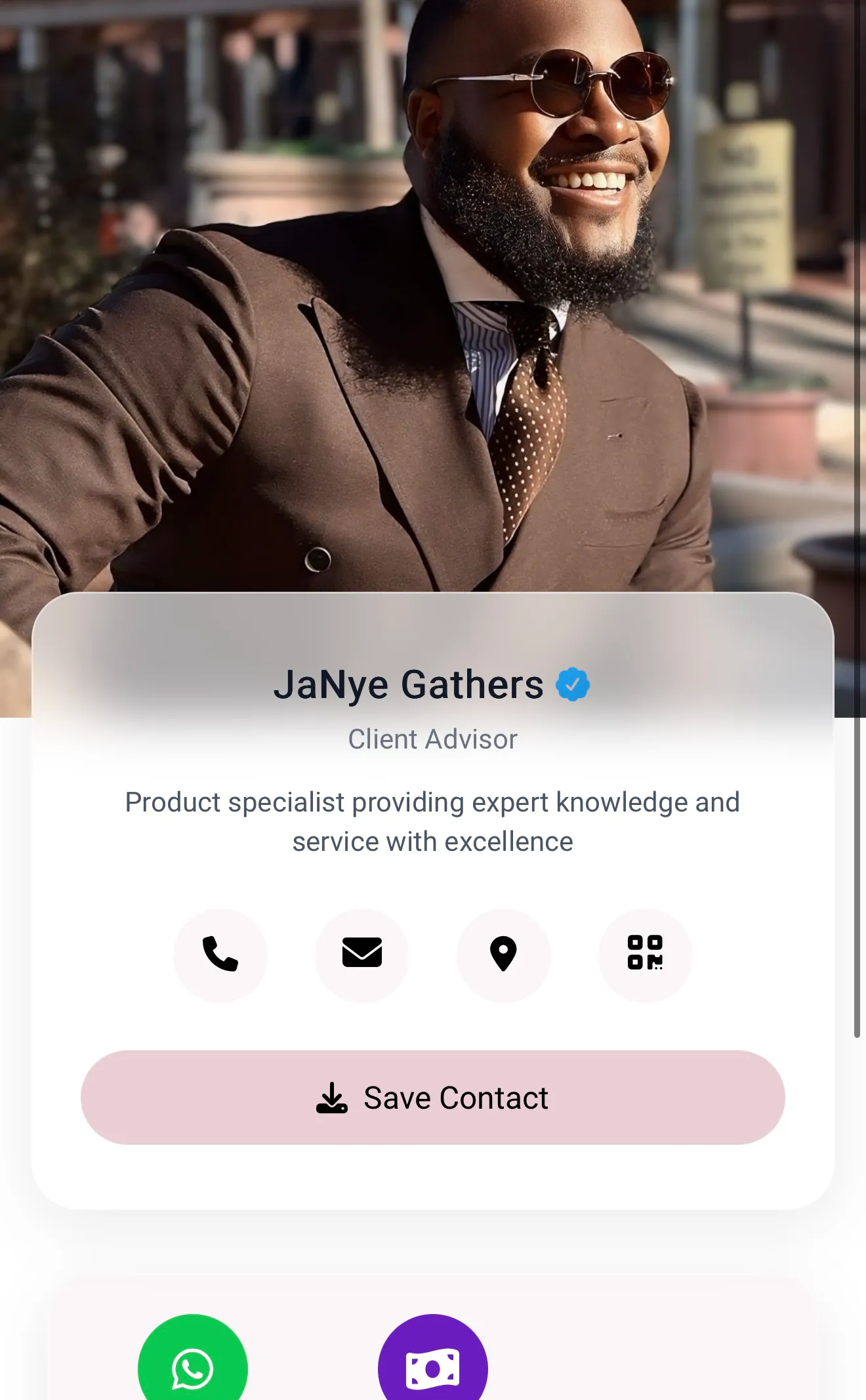 JaNye Gathers mobile view