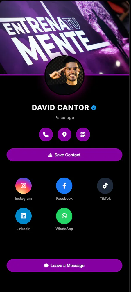David Cantor mobile view